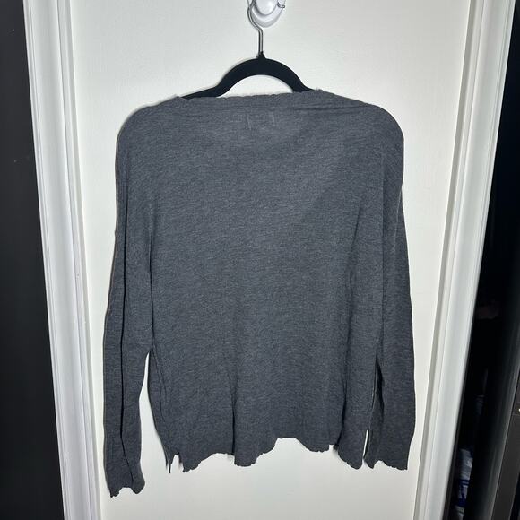 Sundry Gray Wool Cashmere Sweater Red Studded Heart Size Small Valentine's Day - Picture 4 of 9